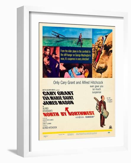 North by Northwest, Cary Grant, Eva Marie Saint, Director Alfred Hitchcock (Bottom), 1959-null-Framed Art Print