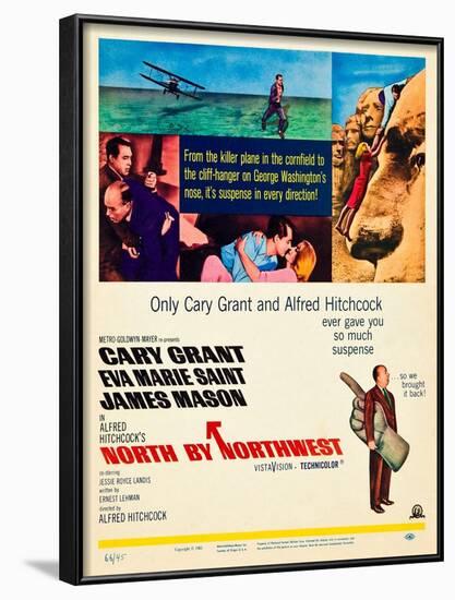 North by Northwest, Cary Grant, Eva Marie Saint, Director Alfred Hitchcock (Bottom), 1959-null-Framed Art Print