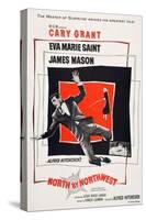 North by Northwest, Cary Grant, Eva Marie Saint on poster art, 1959-null-Stretched Canvas