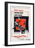 North by Northwest, Cary Grant, Eva Marie Saint on poster art, 1959-null-Framed Art Print