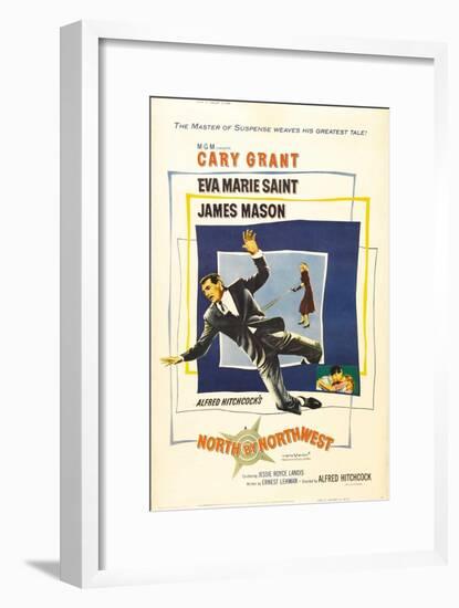 North by Northwest, Cary Grant, Eva Marie Saint on Poster Art, 1959-null-Framed Art Print
