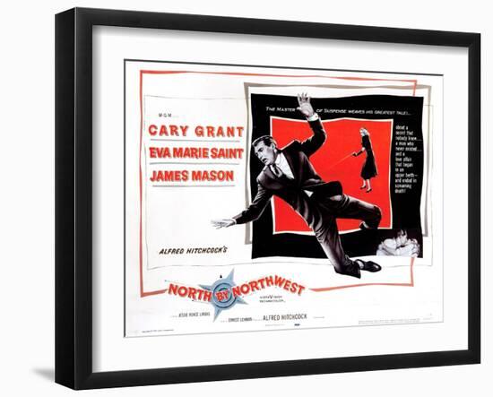 North by Northwest, from Left, Cary Grant, Eva Marie Saint, 1959-null-Framed Art Print