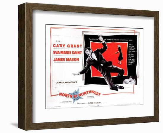 North by Northwest, from Left, Cary Grant, Eva Marie Saint, 1959-null-Framed Art Print