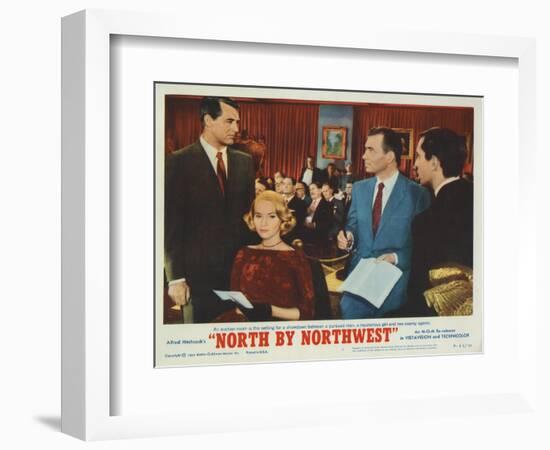 North by Northwest, Lobbycard, Cary Grant, Eva Marie Saint, James Mason, Martin Landau, 1959-null-Framed Art Print