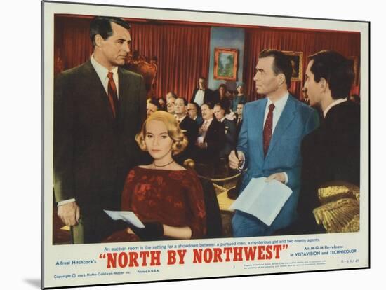 North by Northwest, Lobbycard, Cary Grant, Eva Marie Saint, James Mason, Martin Landau, 1959-null-Mounted Art Print