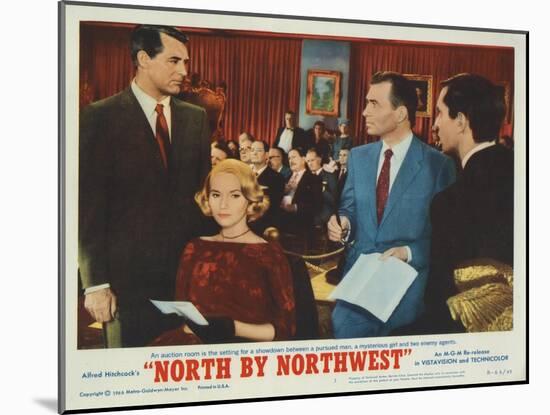 North by Northwest, Lobbycard, Cary Grant, Eva Marie Saint, James Mason, Martin Landau, 1959-null-Mounted Art Print