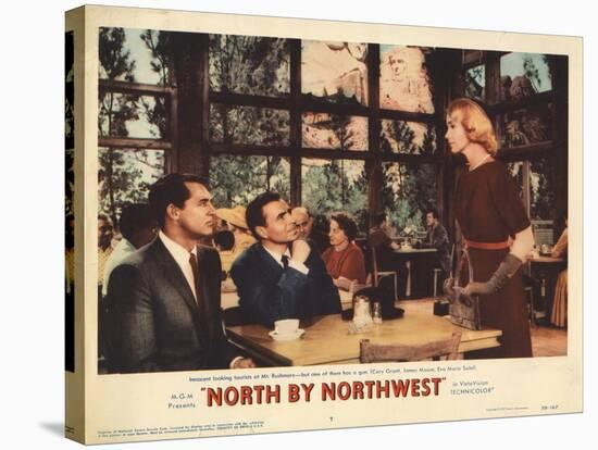 North by Northwest, Lobbycard, From Left, Cary Grant, James Mason, Eva Marie Saint, 1959-null-Stretched Canvas