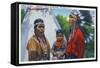 North Carolina - A Typical Indian Family on Qualla Reservation-Lantern Press-Framed Stretched Canvas