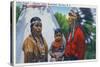 North Carolina - A Typical Indian Family on Qualla Reservation-Lantern Press-Stretched Canvas