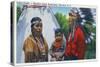 North Carolina - A Typical Indian Family on Qualla Reservation-Lantern Press-Stretched Canvas