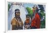 North Carolina - A Typical Indian Family on Qualla Reservation-Lantern Press-Framed Art Print