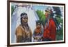 North Carolina - A Typical Indian Family on Qualla Reservation-Lantern Press-Framed Art Print