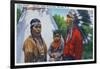 North Carolina - A Typical Indian Family on Qualla Reservation-Lantern Press-Framed Art Print