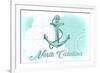 North Carolina - Anchor - Teal - Coastal Icon-Lantern Press-Framed Premium Giclee Print