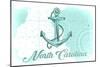 North Carolina - Anchor - Teal - Coastal Icon-Lantern Press-Mounted Art Print