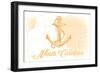 North Carolina - Anchor - Yellow - Coastal Icon-Lantern Press-Framed Art Print