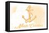 North Carolina - Anchor - Yellow - Coastal Icon-Lantern Press-Framed Stretched Canvas