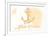 North Carolina - Anchor - Yellow - Coastal Icon-Lantern Press-Framed Premium Giclee Print