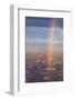 North Carolina, Asheville, Elevated City Skyline with Rainbows, Dawn-Walter Bibikow-Framed Photographic Print