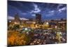 North Carolina, Asheville, Elevated View of Downtown, Dusk-Walter Bibikow-Mounted Photographic Print