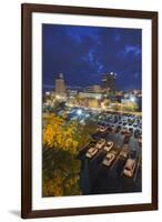 North Carolina, Asheville, Elevated View of Downtown, Dusk-Walter Bibikow-Framed Photographic Print