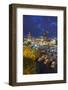 North Carolina, Asheville, Elevated View of Downtown, Dusk-Walter Bibikow-Framed Photographic Print