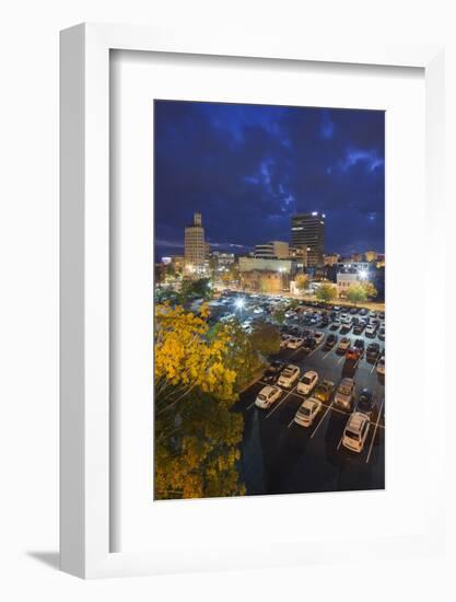 North Carolina, Asheville, Elevated View of Downtown, Dusk-Walter Bibikow-Framed Photographic Print