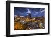 North Carolina, Asheville, Elevated View of Downtown, Dusk-Walter Bibikow-Framed Photographic Print