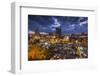 North Carolina, Asheville, Elevated View of Downtown, Dusk-Walter Bibikow-Framed Photographic Print