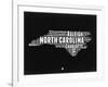 North Carolina Black and White Map-NaxArt-Framed Art Print