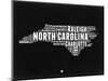North Carolina Black and White Map-NaxArt-Mounted Art Print