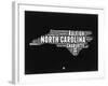 North Carolina Black and White Map-NaxArt-Framed Art Print