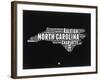 North Carolina Black and White Map-NaxArt-Framed Art Print