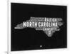 North Carolina Black and White Map-NaxArt-Framed Art Print