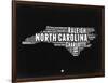 North Carolina Black and White Map-NaxArt-Framed Art Print