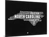 North Carolina Black and White Map-NaxArt-Mounted Art Print