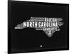 North Carolina Black and White Map-NaxArt-Framed Art Print