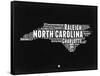 North Carolina Black and White Map-NaxArt-Framed Stretched Canvas