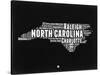 North Carolina Black and White Map-NaxArt-Stretched Canvas
