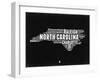 North Carolina Black and White Map-NaxArt-Framed Art Print
