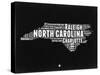 North Carolina Black and White Map-NaxArt-Stretched Canvas