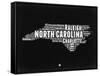 North Carolina Black and White Map-NaxArt-Framed Stretched Canvas