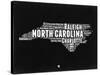 North Carolina Black and White Map-NaxArt-Stretched Canvas