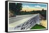 North Carolina - Blue Ridge Parkway, View of a Stone Bridge-Lantern Press-Framed Stretched Canvas