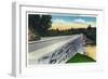 North Carolina - Blue Ridge Parkway, View of a Stone Bridge-Lantern Press-Framed Art Print