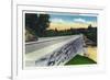 North Carolina - Blue Ridge Parkway, View of a Stone Bridge-Lantern Press-Framed Premium Giclee Print