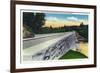 North Carolina - Blue Ridge Parkway, View of a Stone Bridge-Lantern Press-Framed Premium Giclee Print