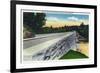 North Carolina - Blue Ridge Parkway, View of a Stone Bridge-Lantern Press-Framed Premium Giclee Print