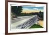 North Carolina - Blue Ridge Parkway, View of a Stone Bridge-Lantern Press-Framed Art Print