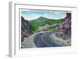 North Carolina - Blue Ridge Parkway, View of the Parkway Near Mount Mitchell-Lantern Press-Framed Art Print